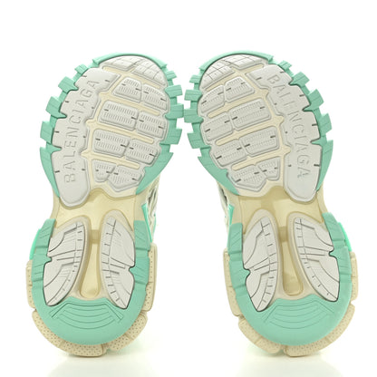 Balenciaga Rubber Mesh Tri-Color Womens Track.2 Open Sneakers 37 Mint Light Beige Grey 5 of 8