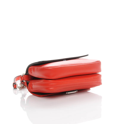 Fendi Shiny Nappa Trapuntata Micro Double Baguette Papavero 4 of 9