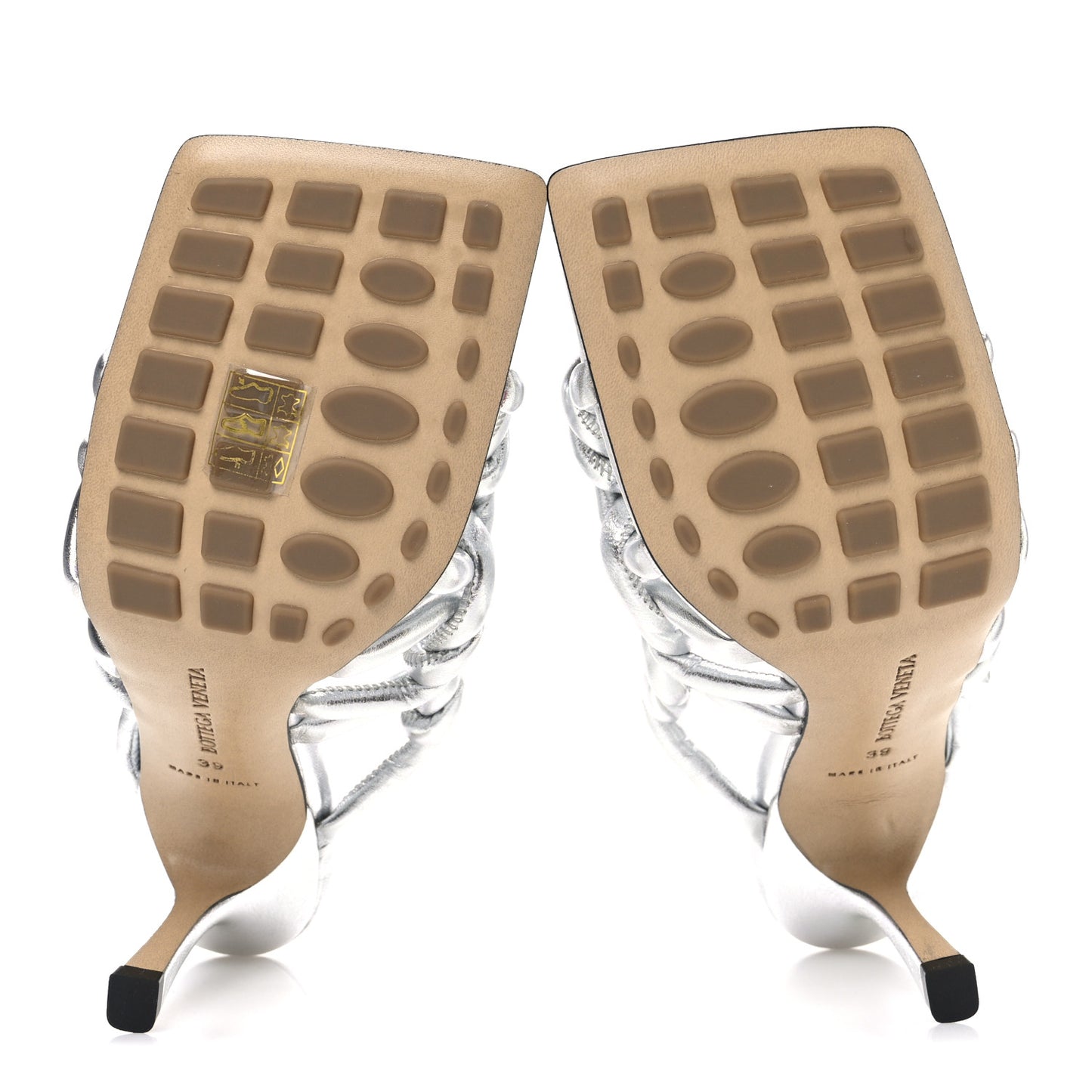 Reflection Weave Stretch Sandals 39 Silver