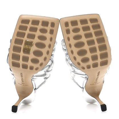 Bottega Veneta Reflection Weave Stretch Sandals 39 Silver 7 of 9