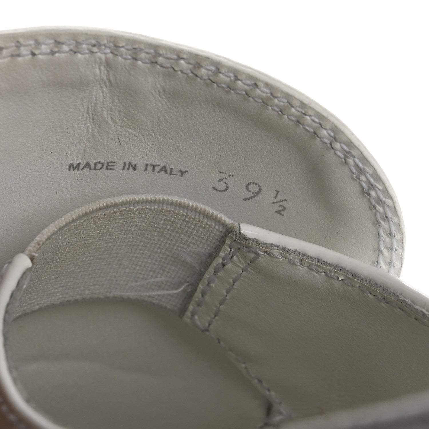 Prada Vernice Triangle 50mm Loafers 39.5 White 9 of 9