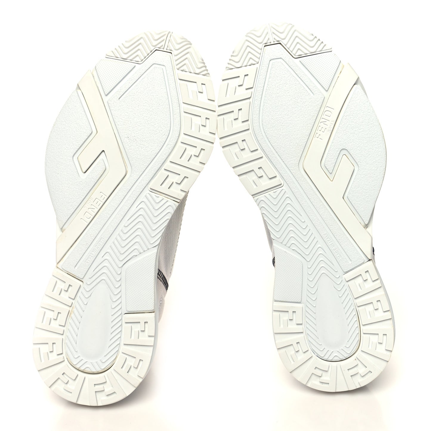 Nylon Suede Transparent Fendi Flow Low Top Sneakers 39 White