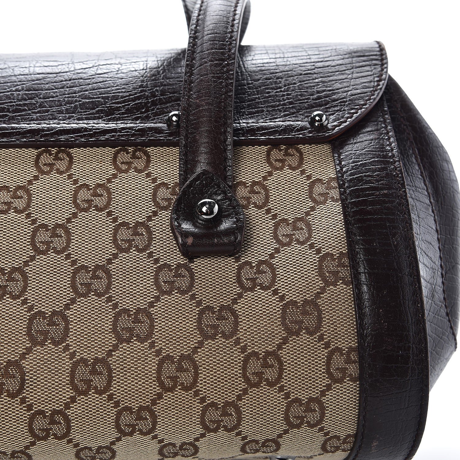 Gucci Monogram Bamboo Bullet Handbag Brown 10 of 15