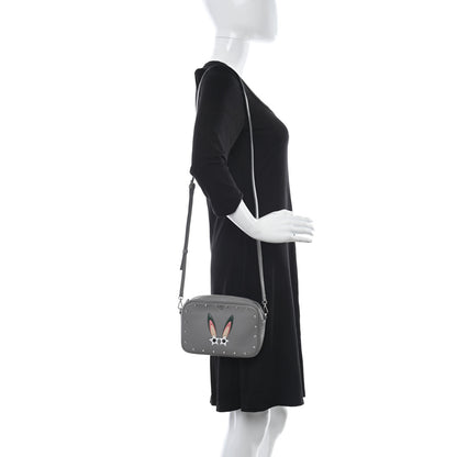 MCM Lambskin Star Eyed Bunny Crossbody Grey 2 of 11
