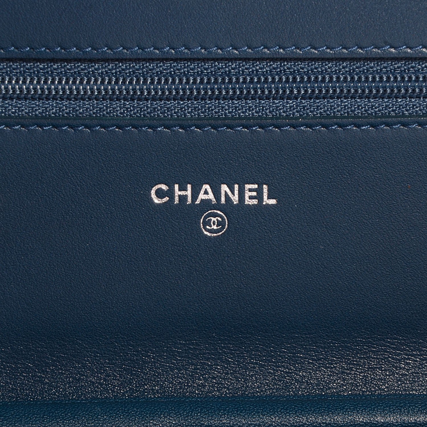 Chanel Patent Camellia Wallet on Chain WOC Royal Blue 7 of 9
