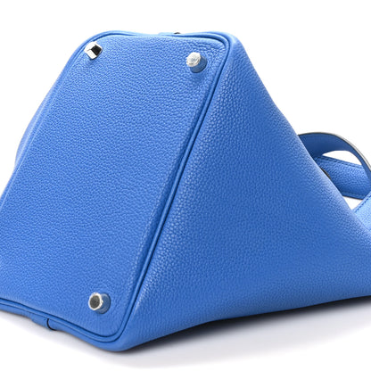 Hermes Taurillon Clemence Picotin Lock 18 PM Bleu Zellige 10 of 11