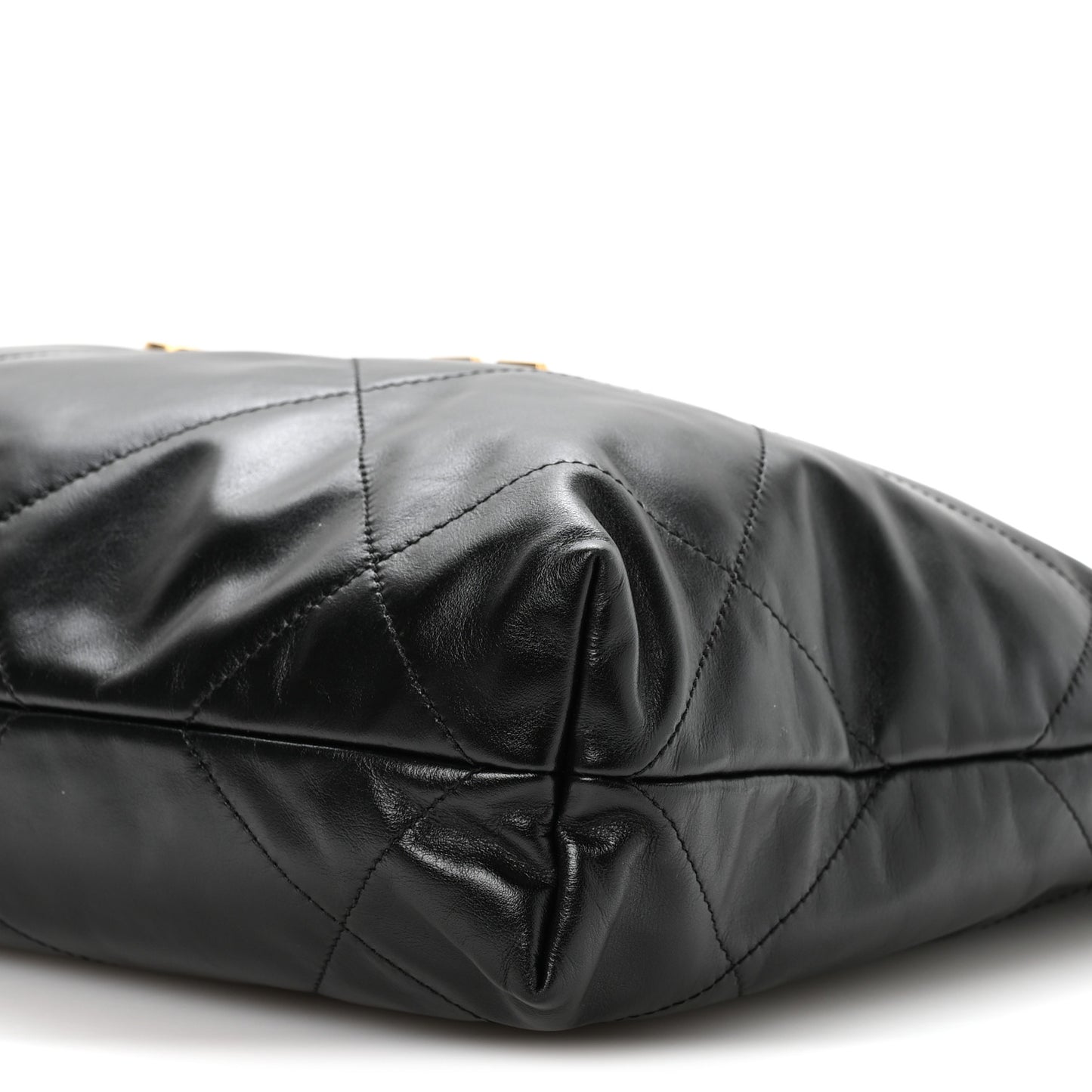 Shiny Calfskin Quilted Small Chanel 22 Black