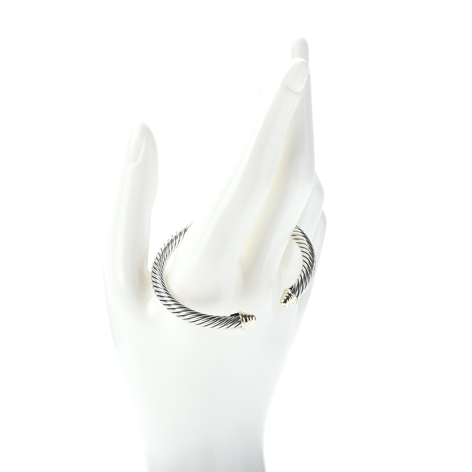 David Yurman Sterling Silver 14K Yellow Gold 5mm Cable Classics Bracelet 2 of 4
