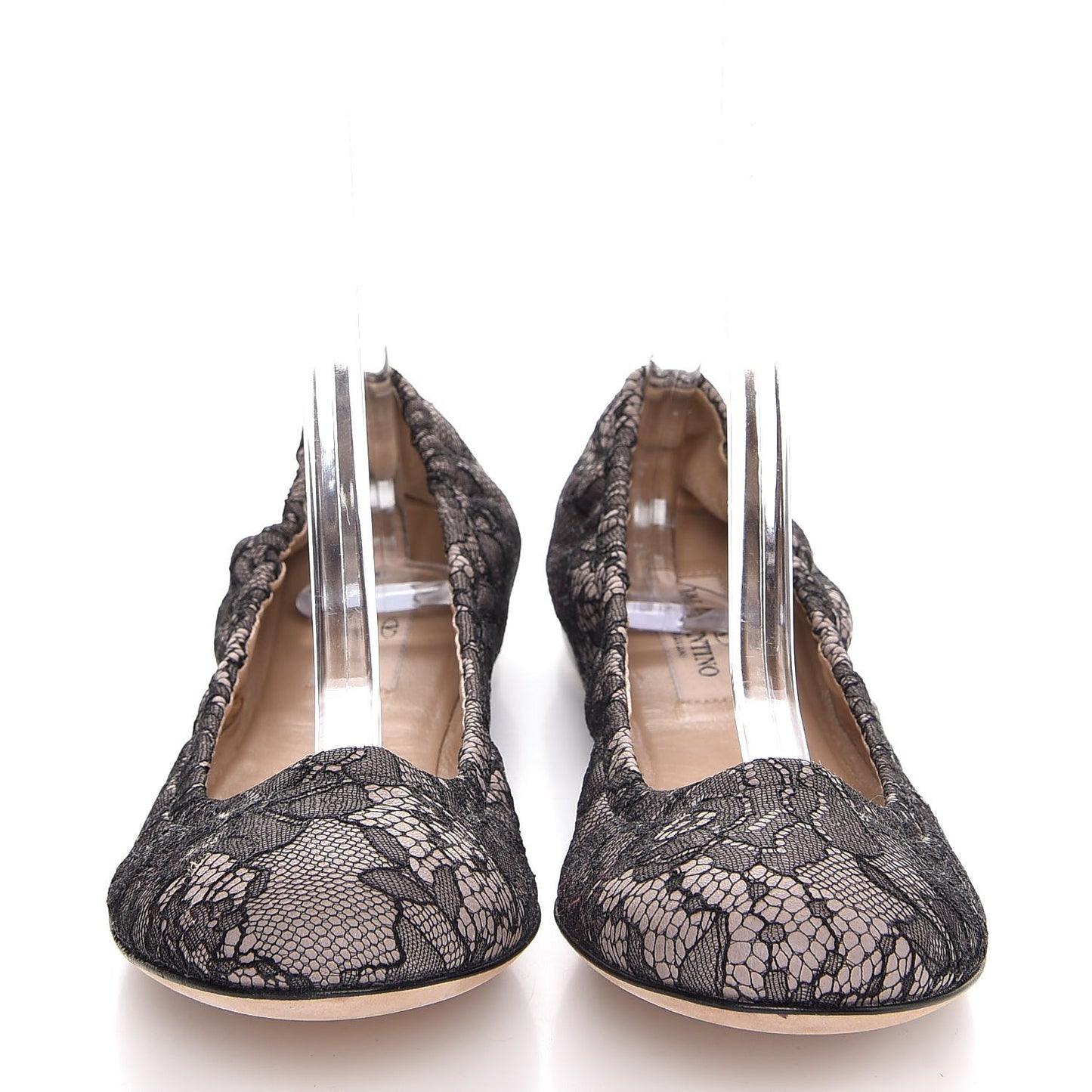 Lace Ballerina Flats 40 Black