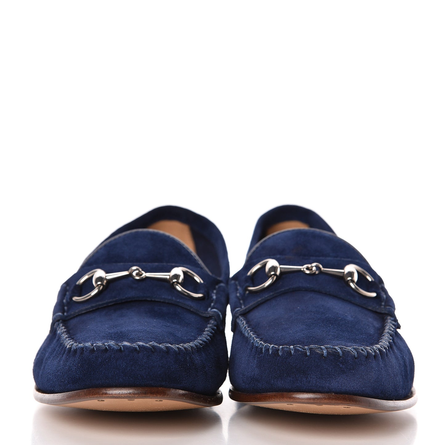 Suede Calfskin Womens 1953 Horsebit Loafers 37.5 Cobalt Blue