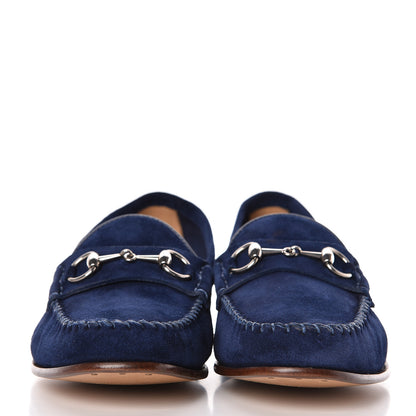 Gucci Suede Calfskin Womens 1953 Horsebit Loafers 37.5 Cobalt Blue 2 of 10