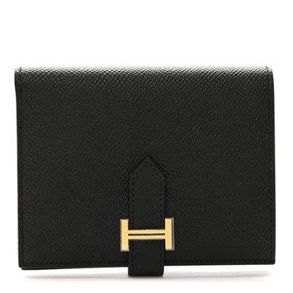 Hermes Epsom Bearn Compact Wallet Black 1 of 7