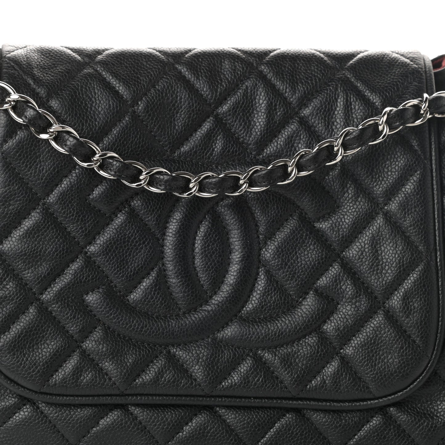 Caviar Quilted Timeless Accordion Flap Black