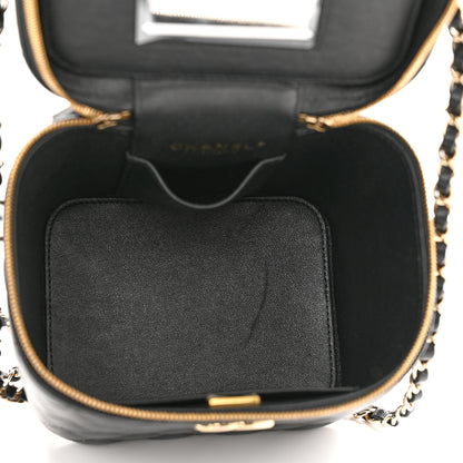 Chanel Caviar Quilted Small Top Handle Vanity Case With Chain Black 5 of 9