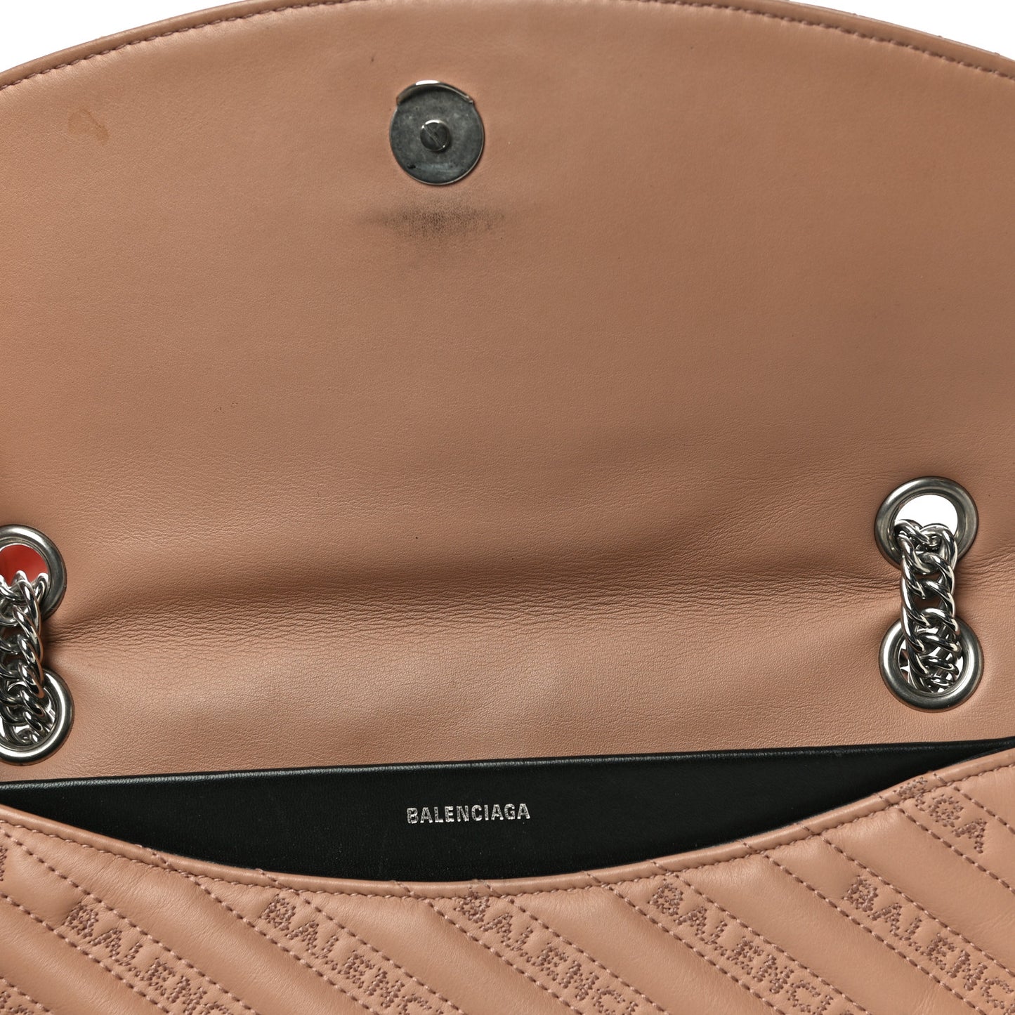 Calfskin BB Matelasse Logo Charms Shoulder Bag Brown