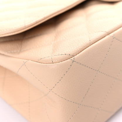Chanel Caviar Quilted Jumbo Double Flap Beige Clair 8 of 27