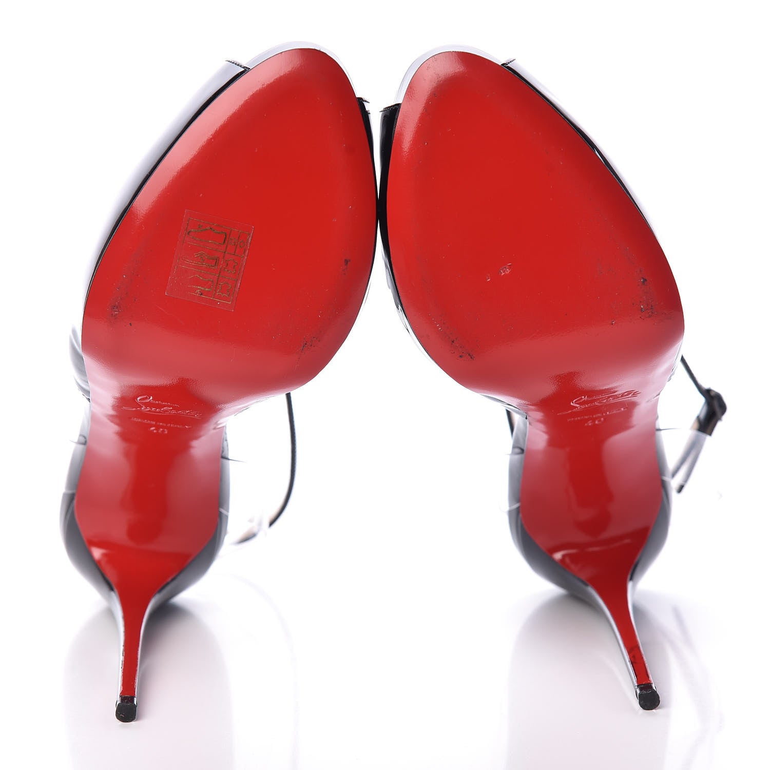 Christian Louboutin Patent PVC Cupidivipi 120 Platform Peep Toe Pumps 40 Black Transparent 7 of 8
