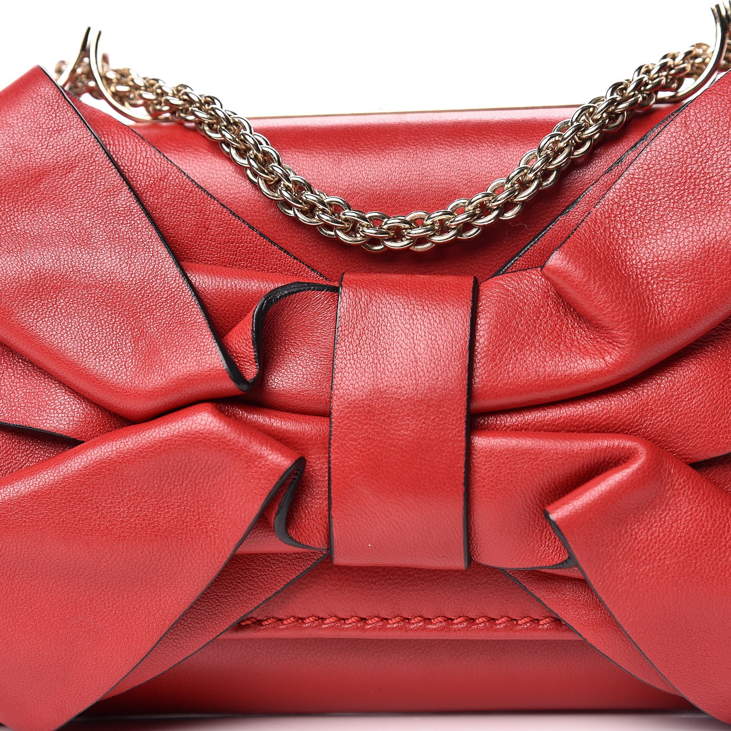 Valentino Garavani Nappa Bow Flap Shoulder Bag Red 9 of 9