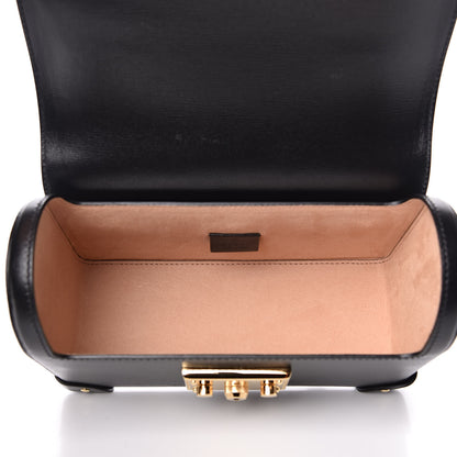 Gucci Calfskin Small Padlock Bamboo Shoulder Bag Black 5 of 10