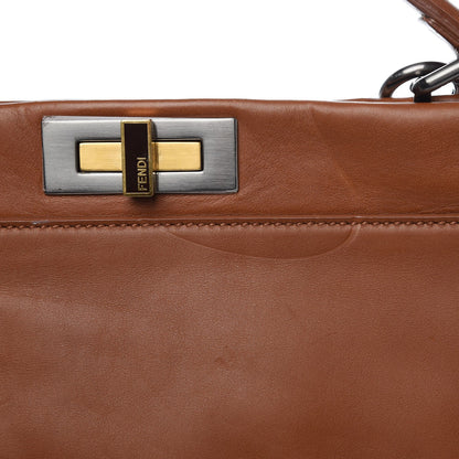 Fendi Vitello Suede Large Peekaboo Iconic Satchel Cuoio Rame Moro 9 of 15
