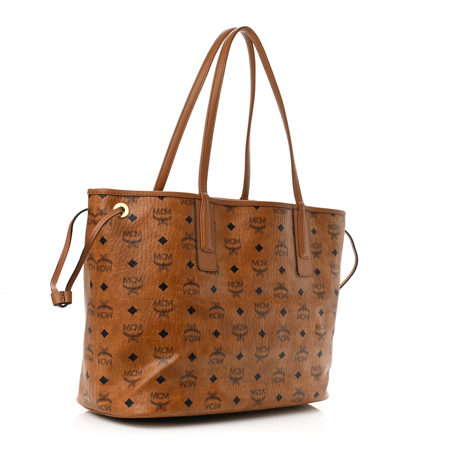 MCM Visetos Large Liz Reversible Shopper Tote Cognac 5 of 16