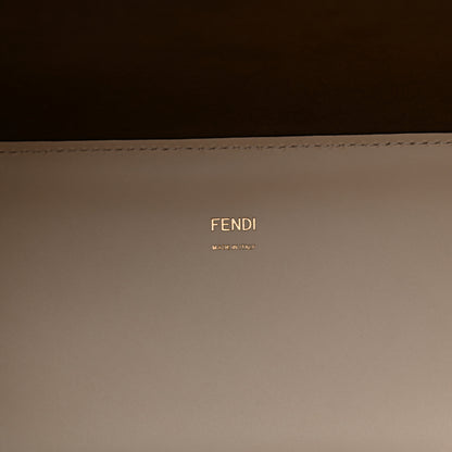 Fendi Glazed Fabric Vitello King Plexiglass FF 1974 Logo Hairdo Girls Inlay Medium Fendi Sunshine Shopper Tote Mogano Panna Multicolor 5 of 9