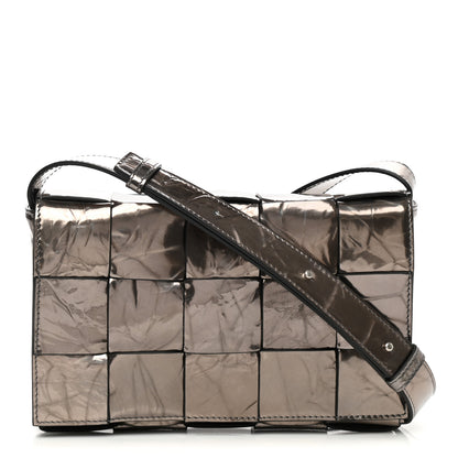 Bottega Veneta Metallic Crushed Calfskin Maxi Intrecciato Cassette Crossbody Bag Anchor 1 of 11