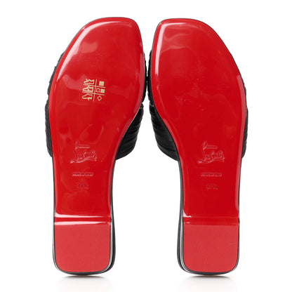 Christian Louboutin Crepe Satin Nicol Is Back Sandals 37.5 Black 5 of 8
