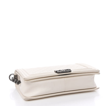 Chanel Caviar Quilted Medium Boy Flap Ivory 4 of 18