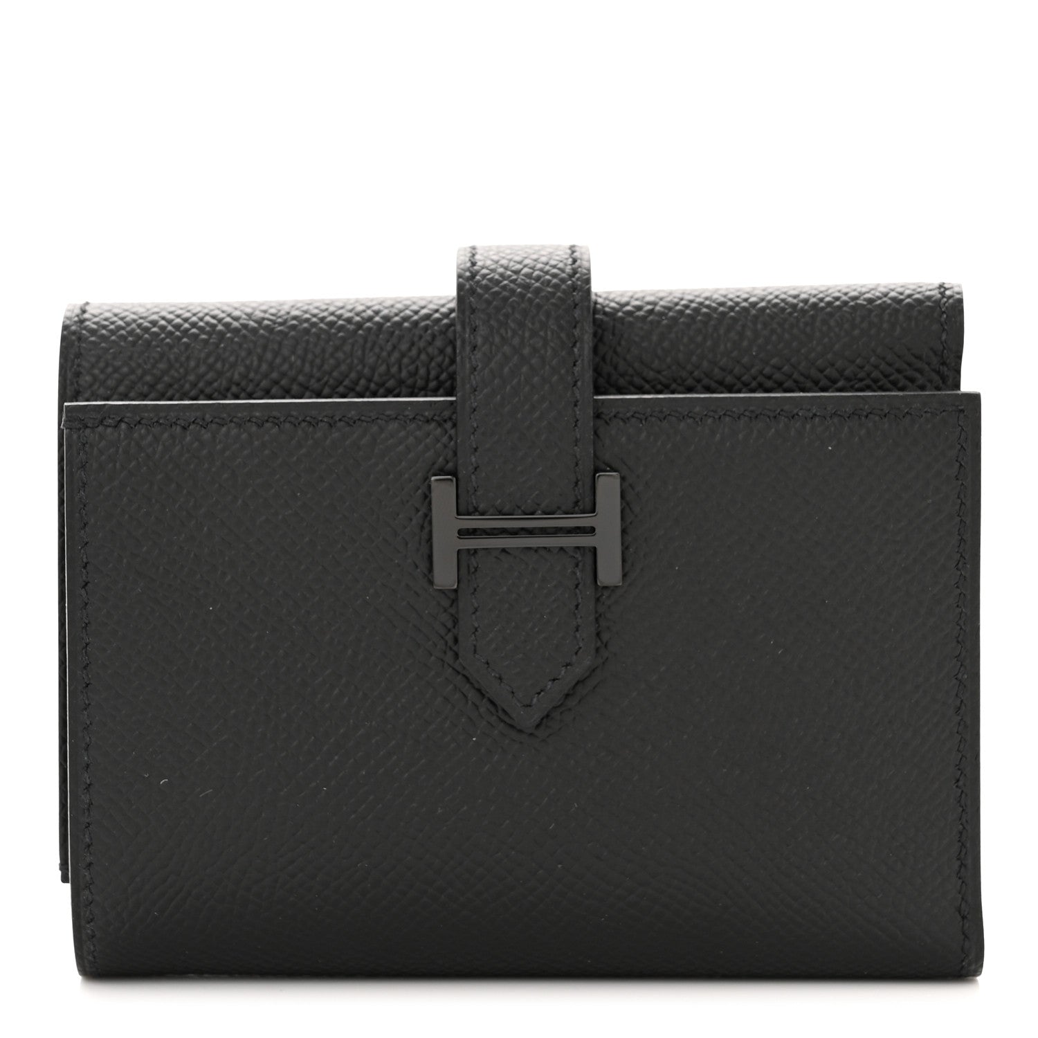 Hermes Epsom Tri-Fold Compact Monochrome Bearn Wallet Black 1 of 7