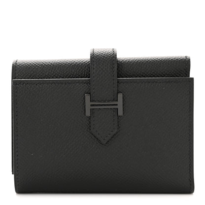Hermes Epsom Tri-Fold Compact Monochrome Bearn Wallet Black 1 of 7