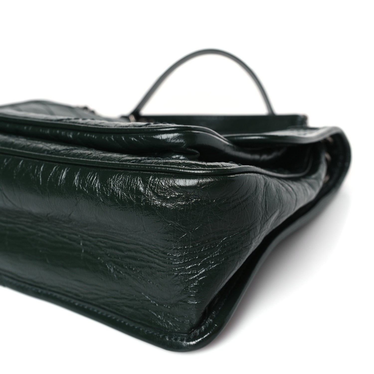 Saint Laurent Crinkled Calfskin Matelasse Monogram Medium Niki Chain Satchel Military Olive 9 of 9