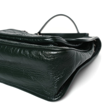 Saint Laurent Crinkled Calfskin Matelasse Monogram Medium Niki Chain Satchel Military Olive 9 of 9