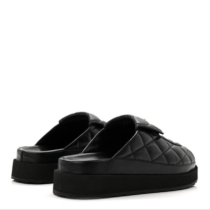 Chanel Lambskin Quilted CC Turnlock Mules 40 Black 5 of 9