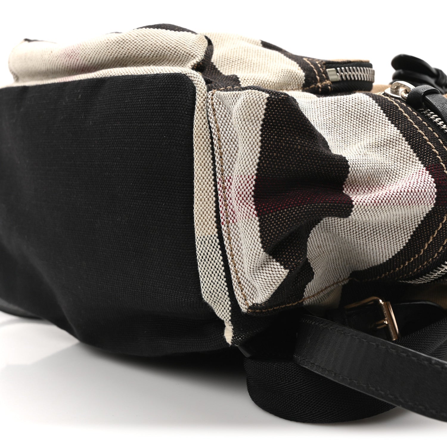Burberry Canvas Mega Check Medium Rucksack Backpack Black 9 of 9
