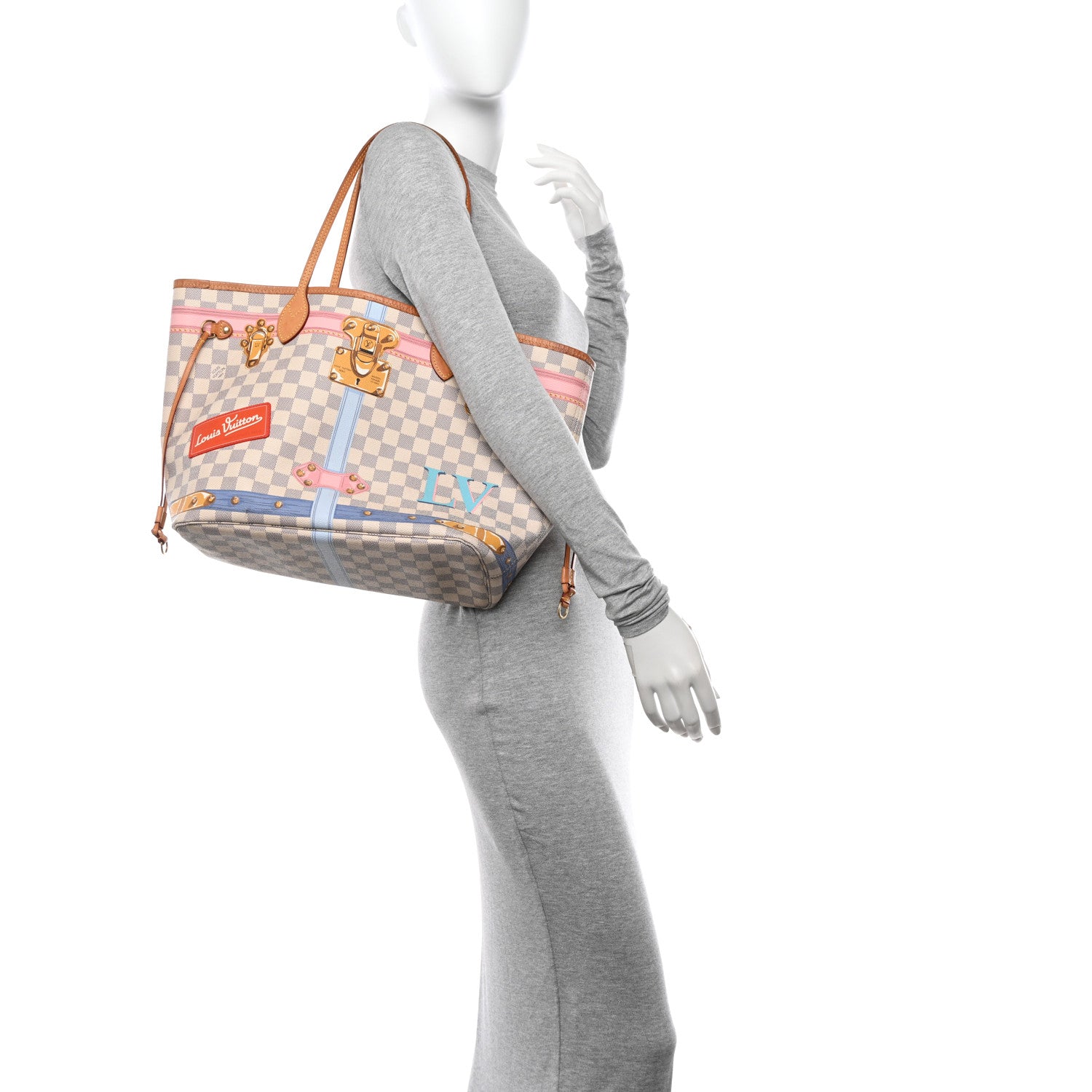 Louis Vuitton Damier Azur Summer Trunks Neo Neverfull MM 2 of 16