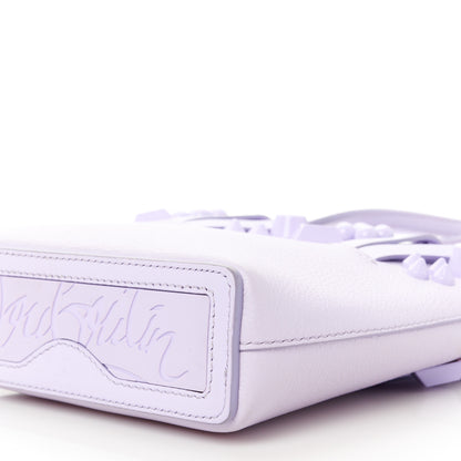Christian Louboutin Calfskin Empire Spike Studded Mini North South Cabata Tote Lilac Smoke 11 of 11