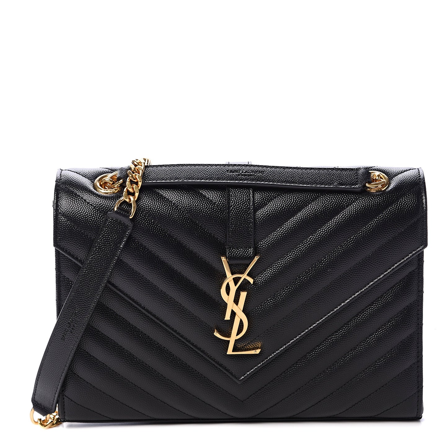 Grain De Poudre Matelasse Chevron Medium Monogram Satchel Black