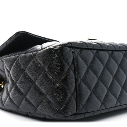 Chanel Grained Calfksin Quilted XXL Travel Flap Bag Black 9 of 10