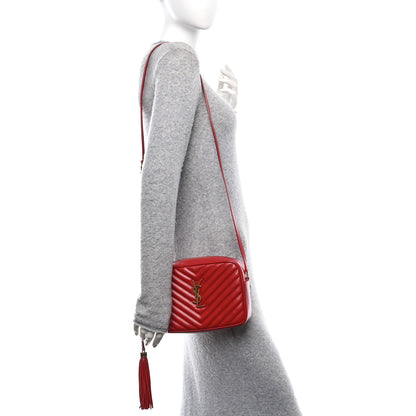 Saint Laurent Calfskin Matelasse Monogram Lou Camera Bag Rouge Eros 2 of 11