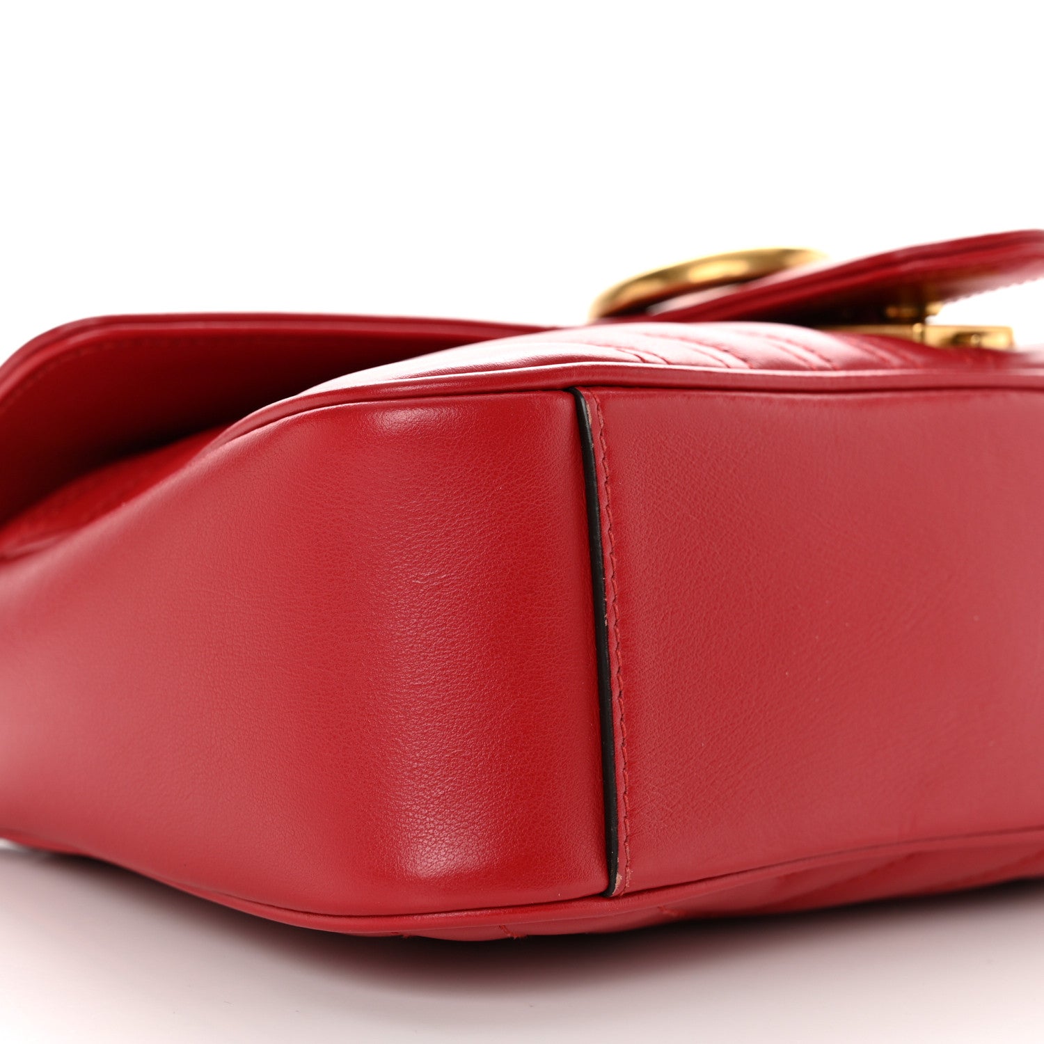 Gucci Calfskin Matelasse Small GG Marmont Shoulder Bag Hibiscus Red 9 of 10