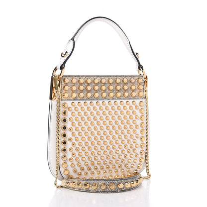 Prada City Calfskin Lucer Studded Small Margit Bag Bianco Roccia 3 of 10