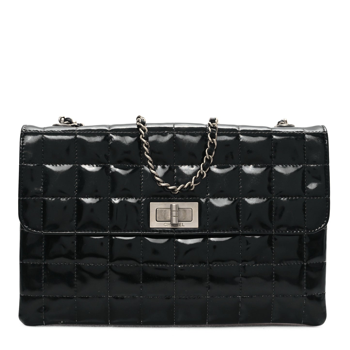 Patent Chocolate Bar Reissue Single Flap Black