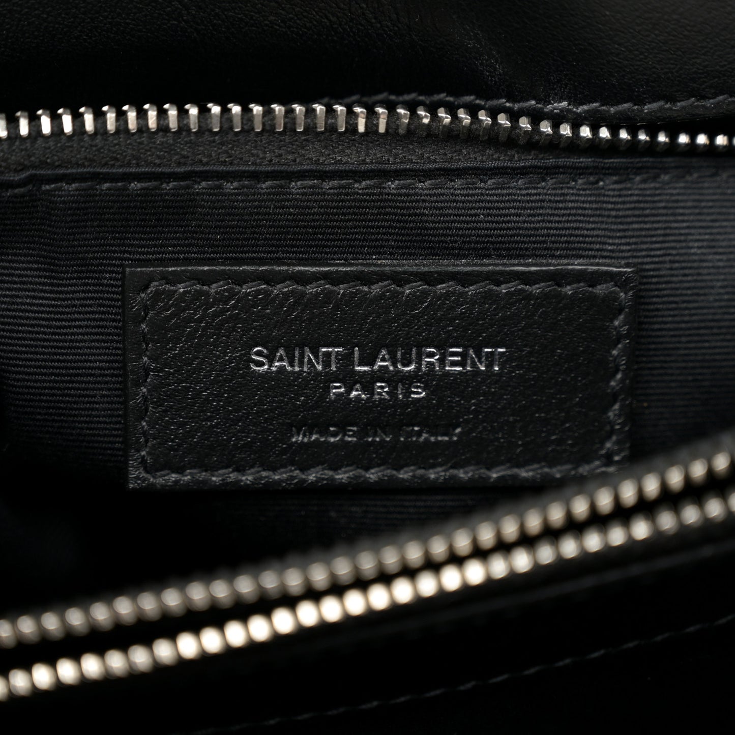 Calfskin Y Quilted Monogram Medium Loulou Chain Satchel Black
