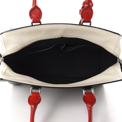 Alexander McQueen Patent Small Padlock Skull Tote Black Red 5 of 16