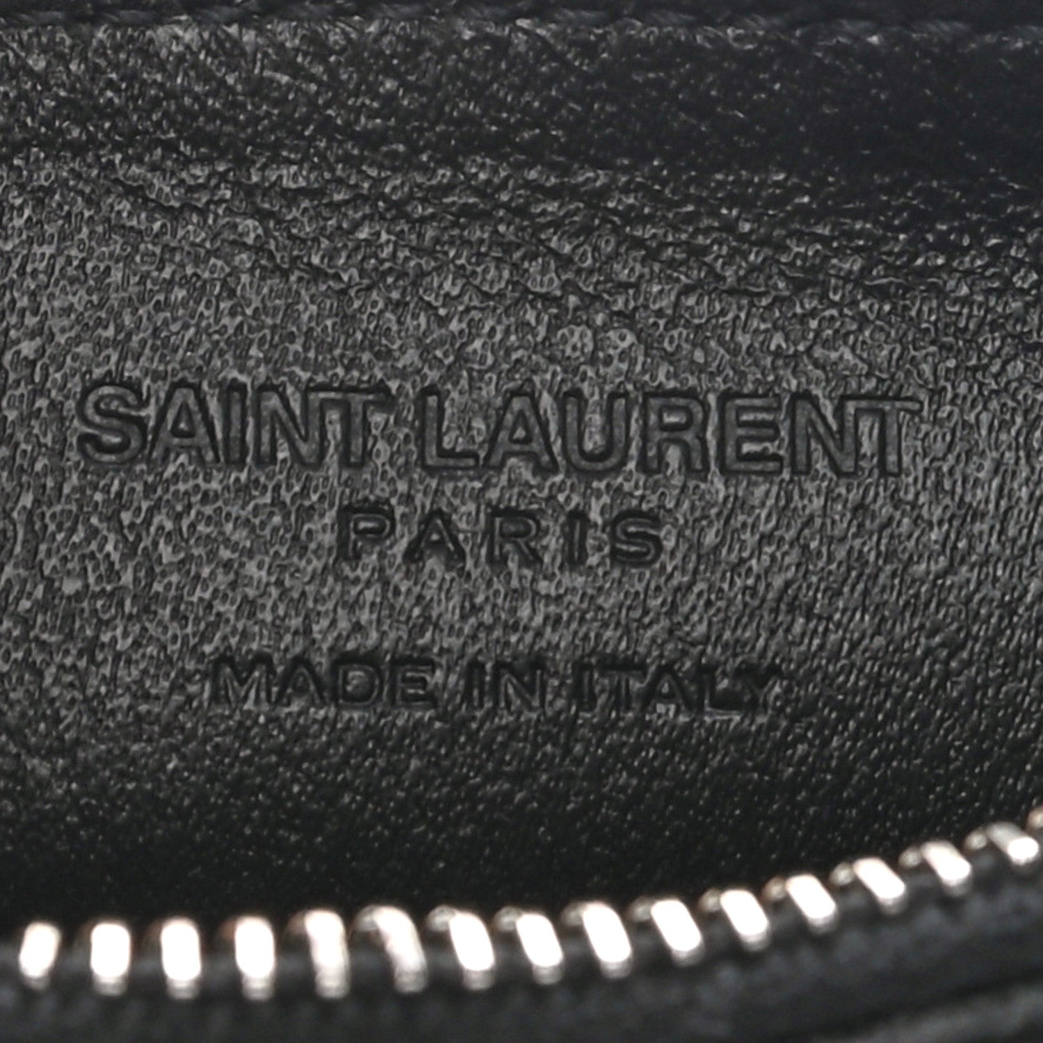 Saint Laurent Grained Calfskin 5 Fragments Zip Pouch Card Holder Black 7 of 9