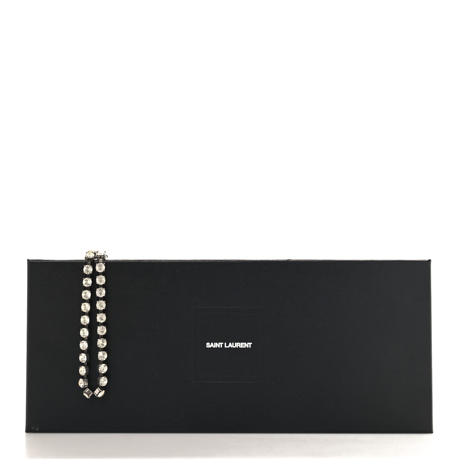 Saint Laurent Crystal Link Necklace Silver 6 of 6
