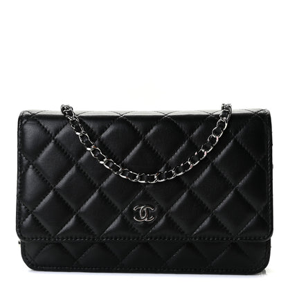 Chanel Lambskin Quilted Wallet On Chain WOC Black 1 of 8