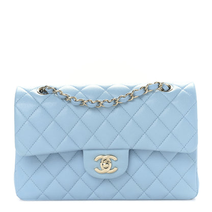 Chanel Caviar Quilted Small Double Flap Light Blue 1 of 9