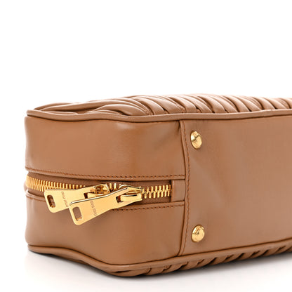 Miu Miu Nappa Matelasse Large Arcadie Top Handle Bag Caramel 9 of 11